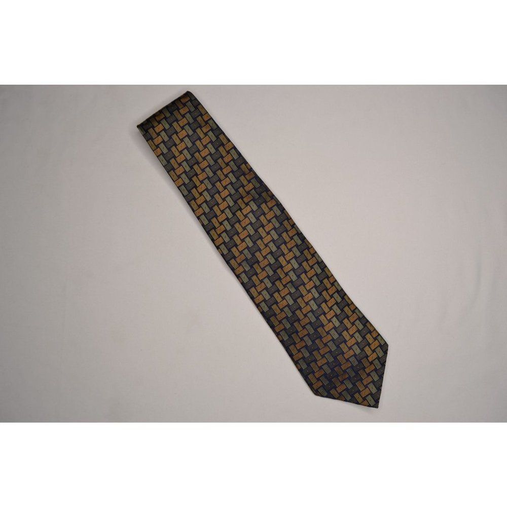 Fabio Fazio Men's Blue Basket Weave 100% Silk Made in Italy Tie